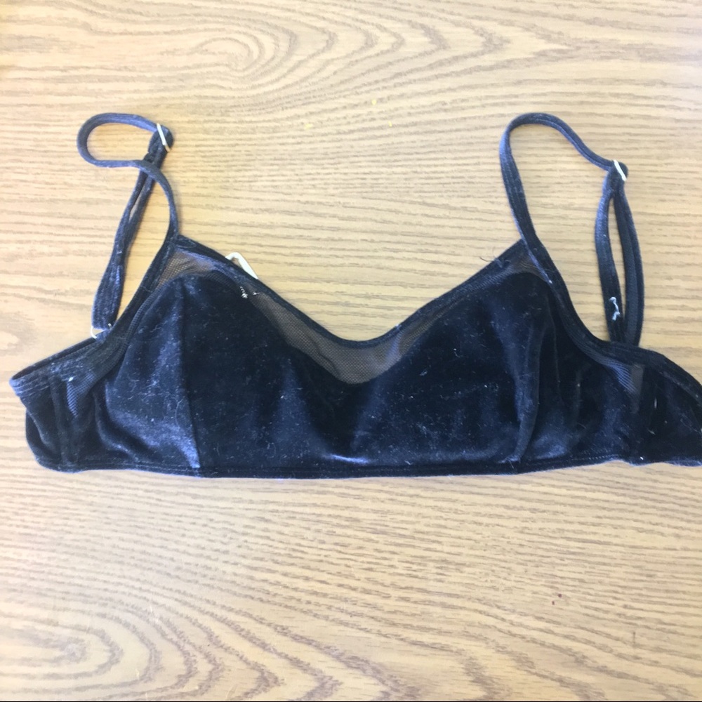 Black velvety bikini